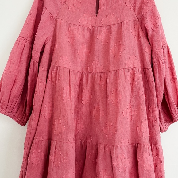 NWOT Zara Girls Tiered Long Sleeve Rose Pink Dress 4-5yrs - Picture 2 of 4